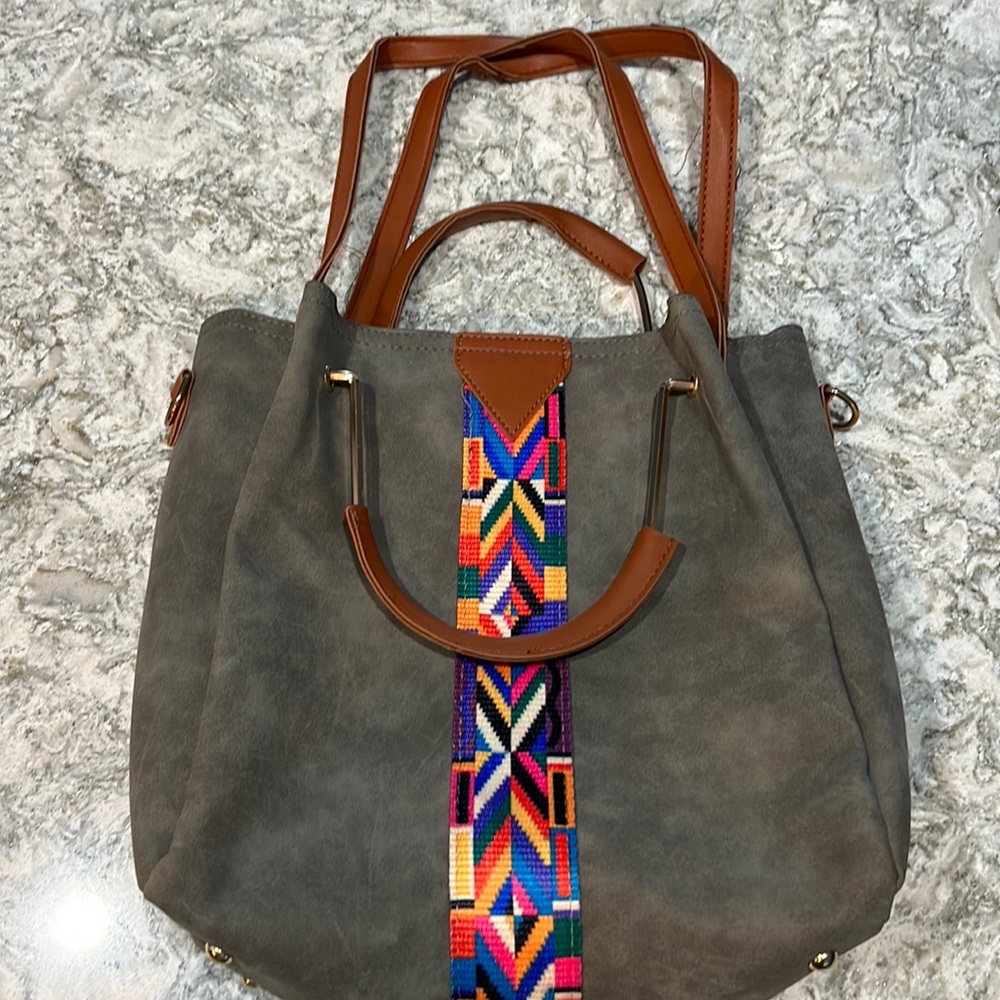 Pleather Grey Tote